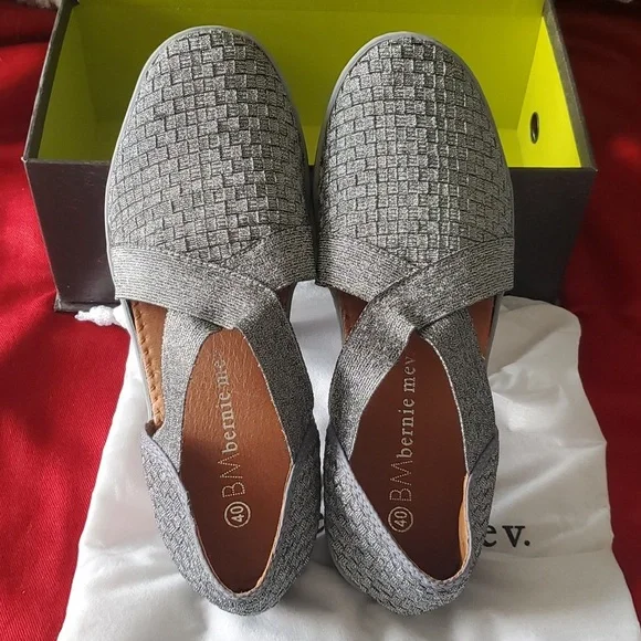 NWOT "Bernie Mev" Slip-on Shoes, Color Pewter Size 40 - Picture 1 of 8